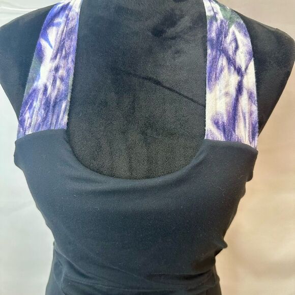 ATHLETA Floral Halter Shelf Bra Summer Sheath Dress Size M Petite - Picture 3 of 11